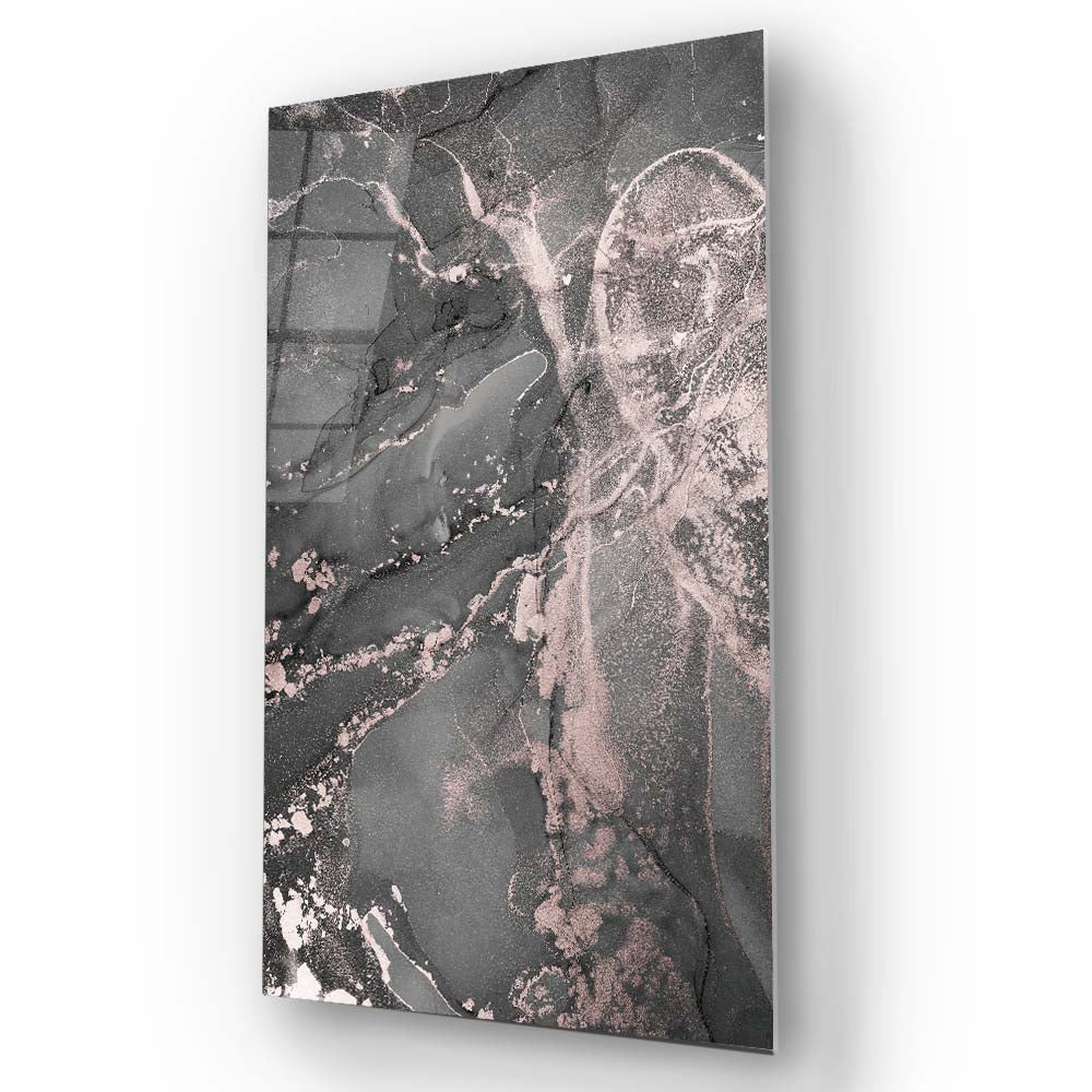 Grey Alcohol Ink Abstract Glass Wall Art