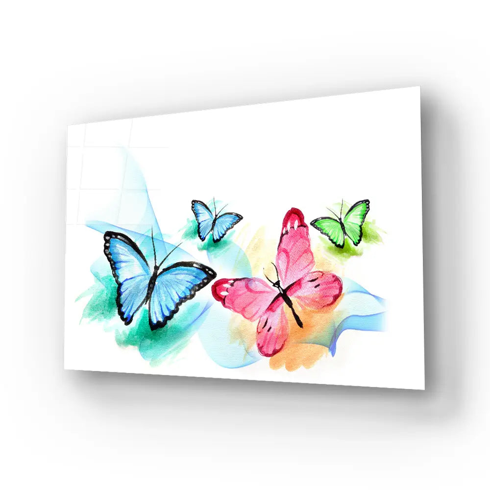 Group Butterfly Glass Wall Art