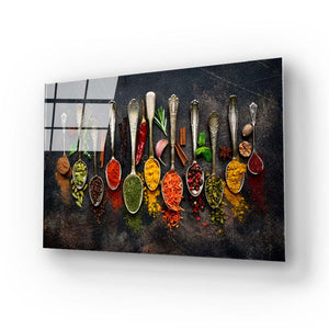 Herbs and Spices Glass Wall Art
