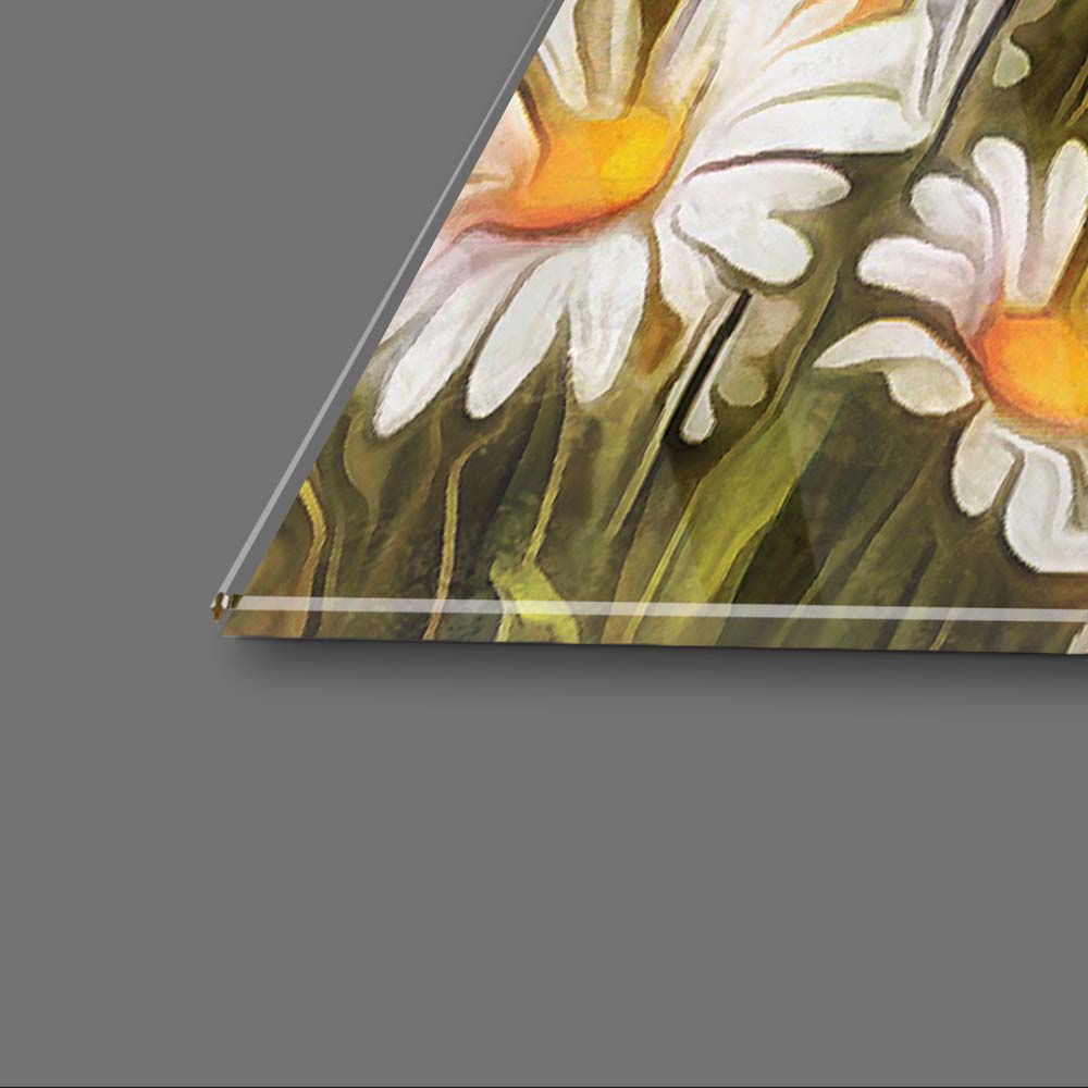 India Taj Mahal Sunset Painting Glass Wall Art