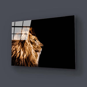 Lion Profile Glass Wall Art