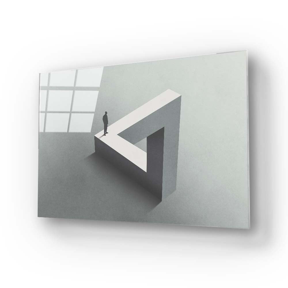 Lonely Optical Illusion Glass Wall Art