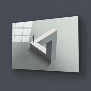 Lonely Optical Illusion Glass Wall Art