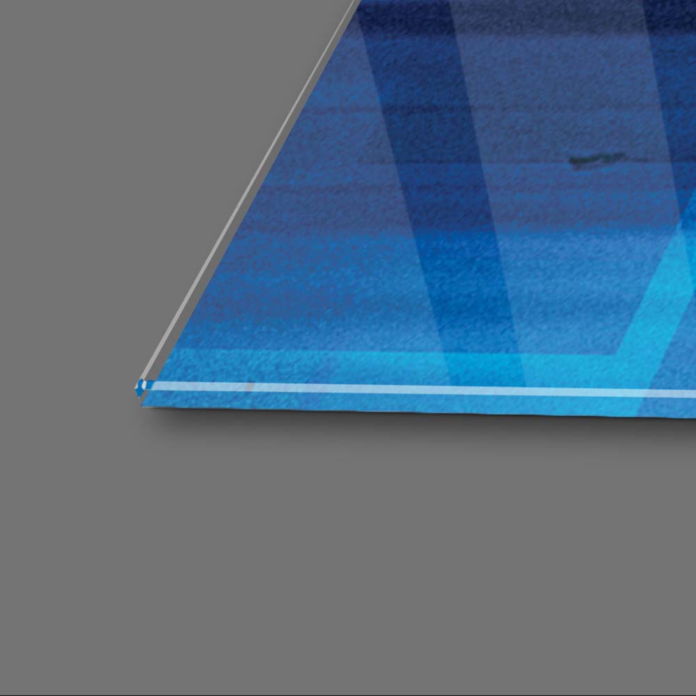 Manhattan, New York in Blue Glass Wall Art