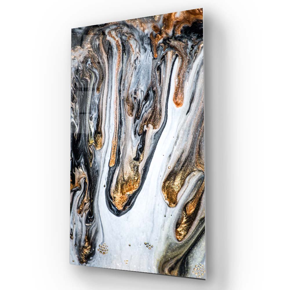 Marbled Copper Glass Wall Art