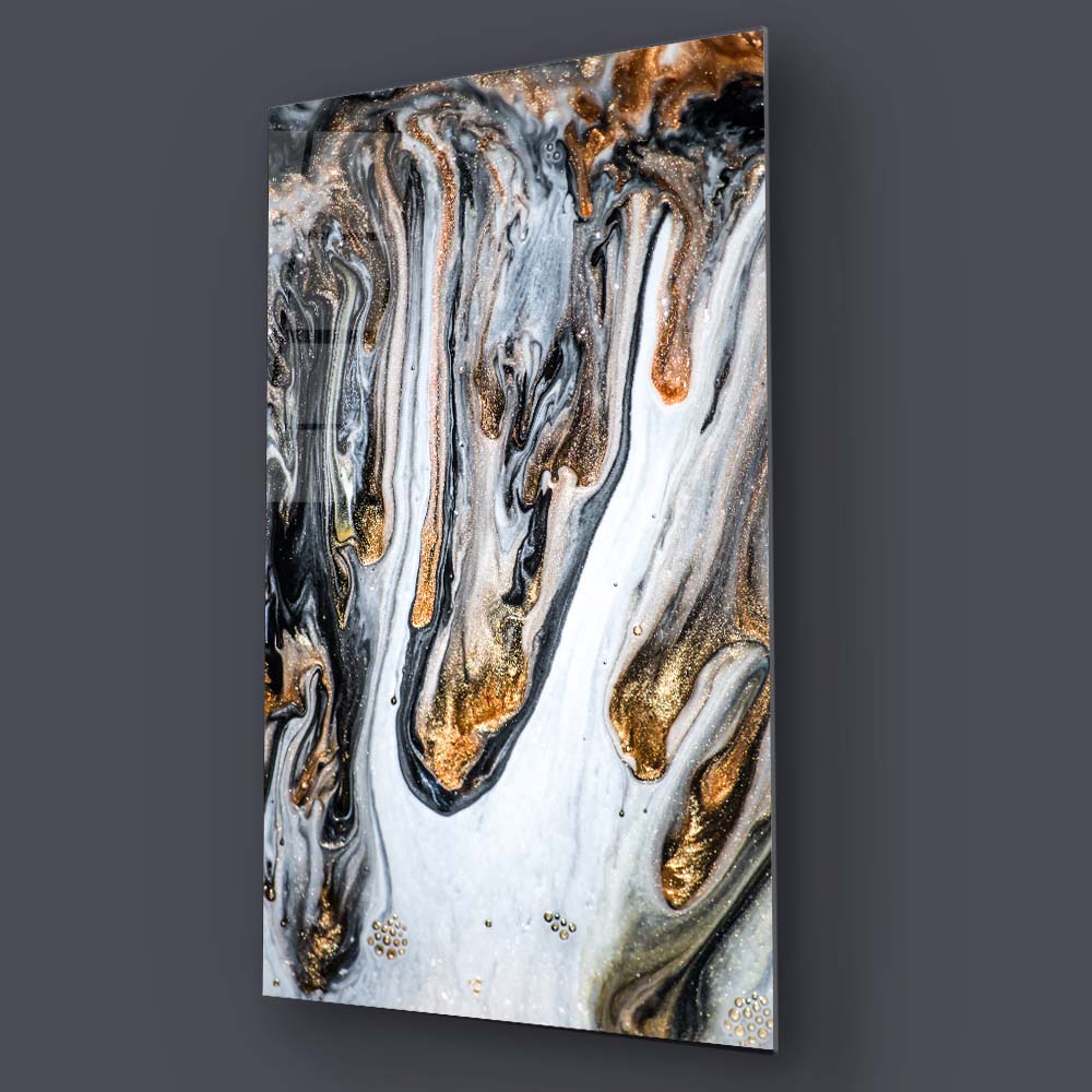 Marbled Copper Glass Wall Art
