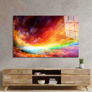 Multi-Coloured Clouds Glass Wall Art