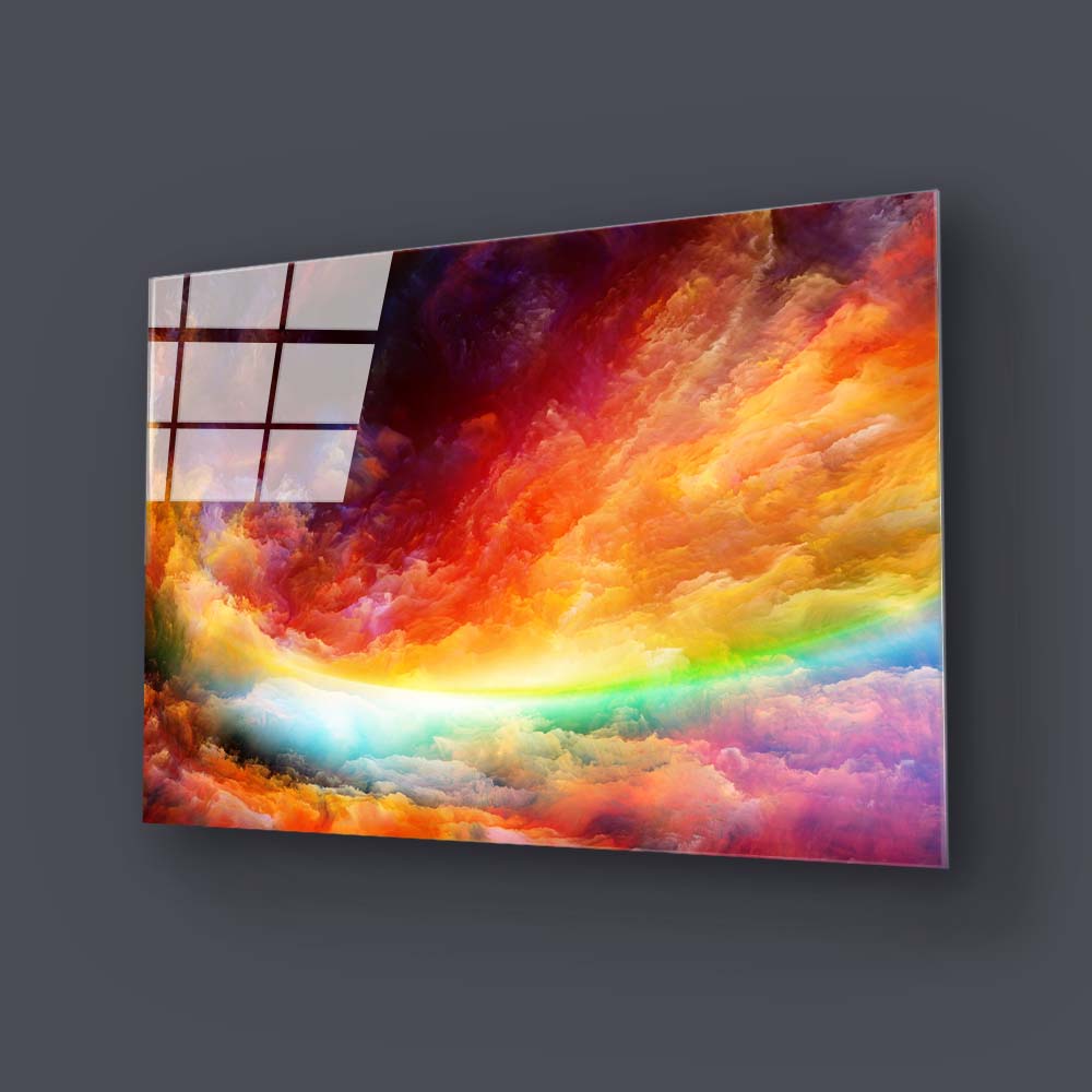 Multi-Coloured Clouds Glass Wall Art
