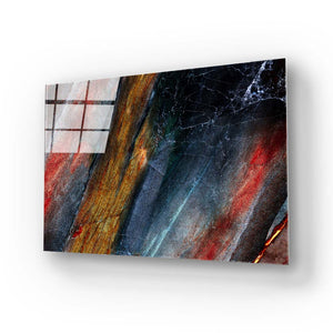 Natural Multi-Coloured Marble Glass Wall Art