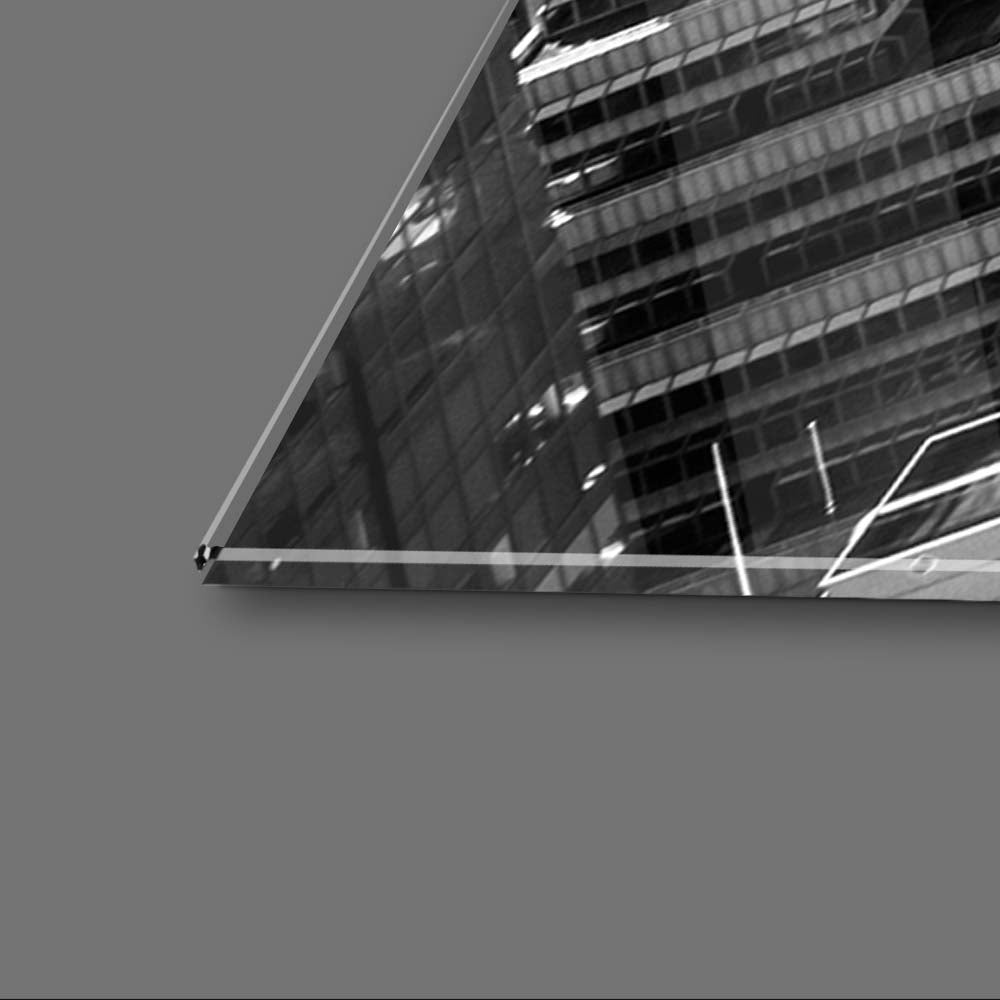 New York City, Manhattan in Black and White Glass Wall Art
