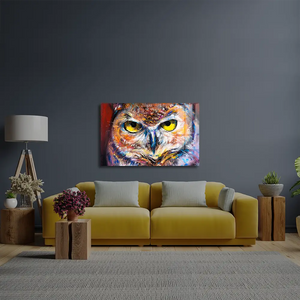 Owl Portrait Glass Wall Art