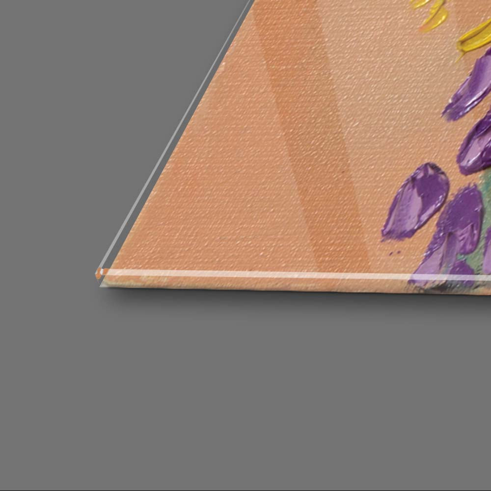 Painted Woman in Flowers Glass Wall Art