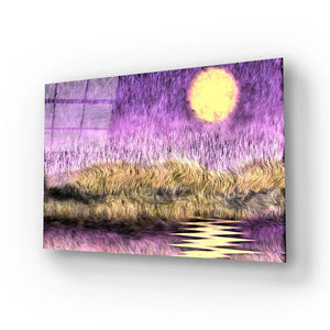 Purple Sunset Glass Wall Art