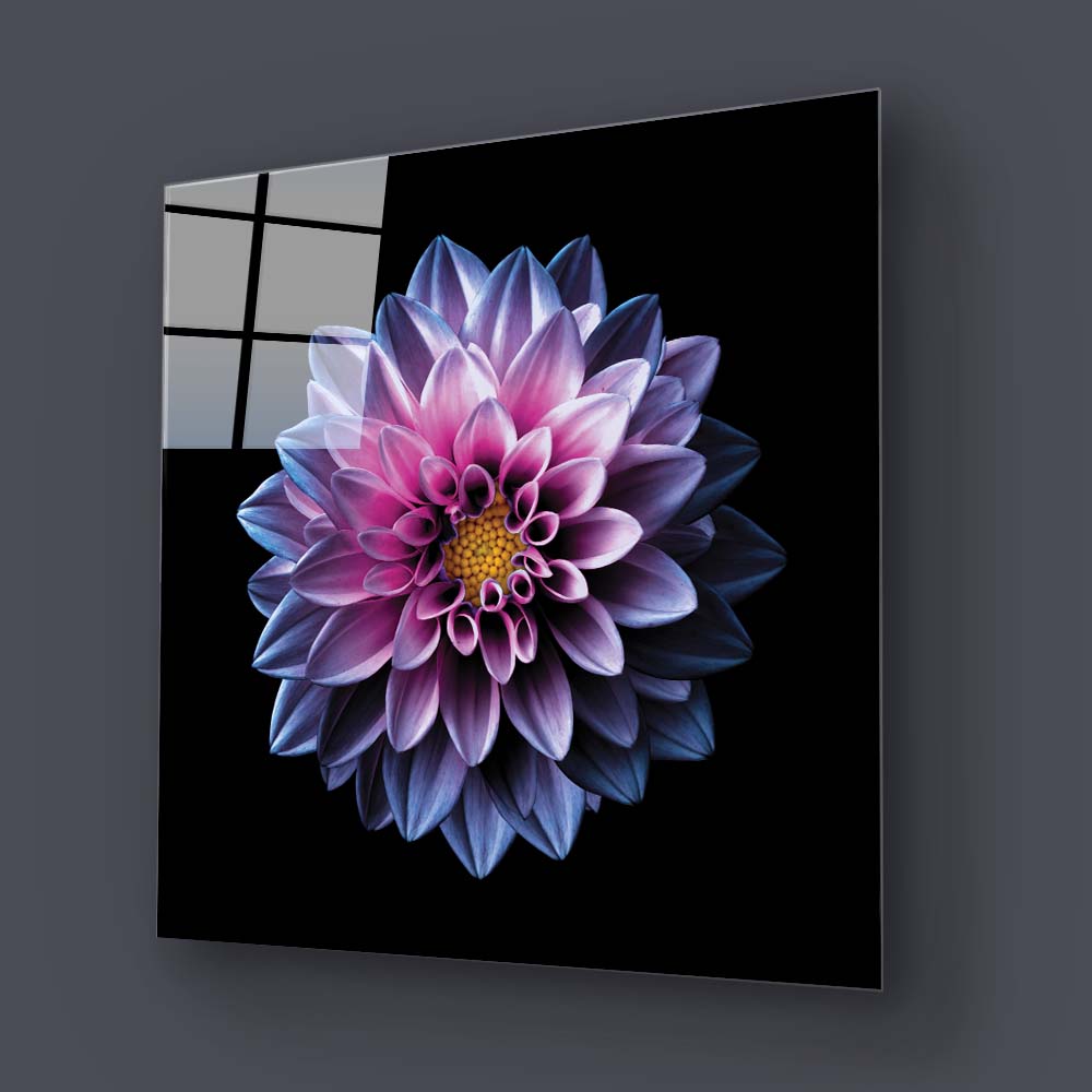 Purple Dahlia Glass Wall Art