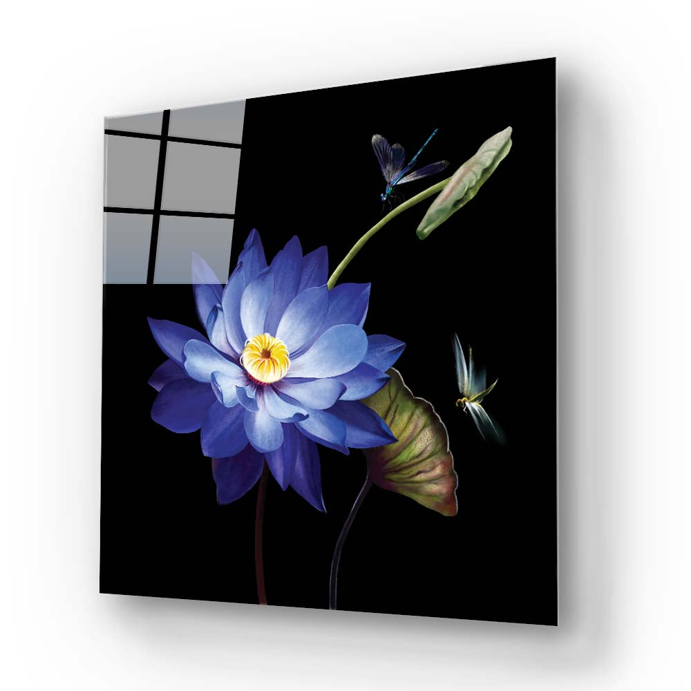 Purple Lotus Glass Wall Art