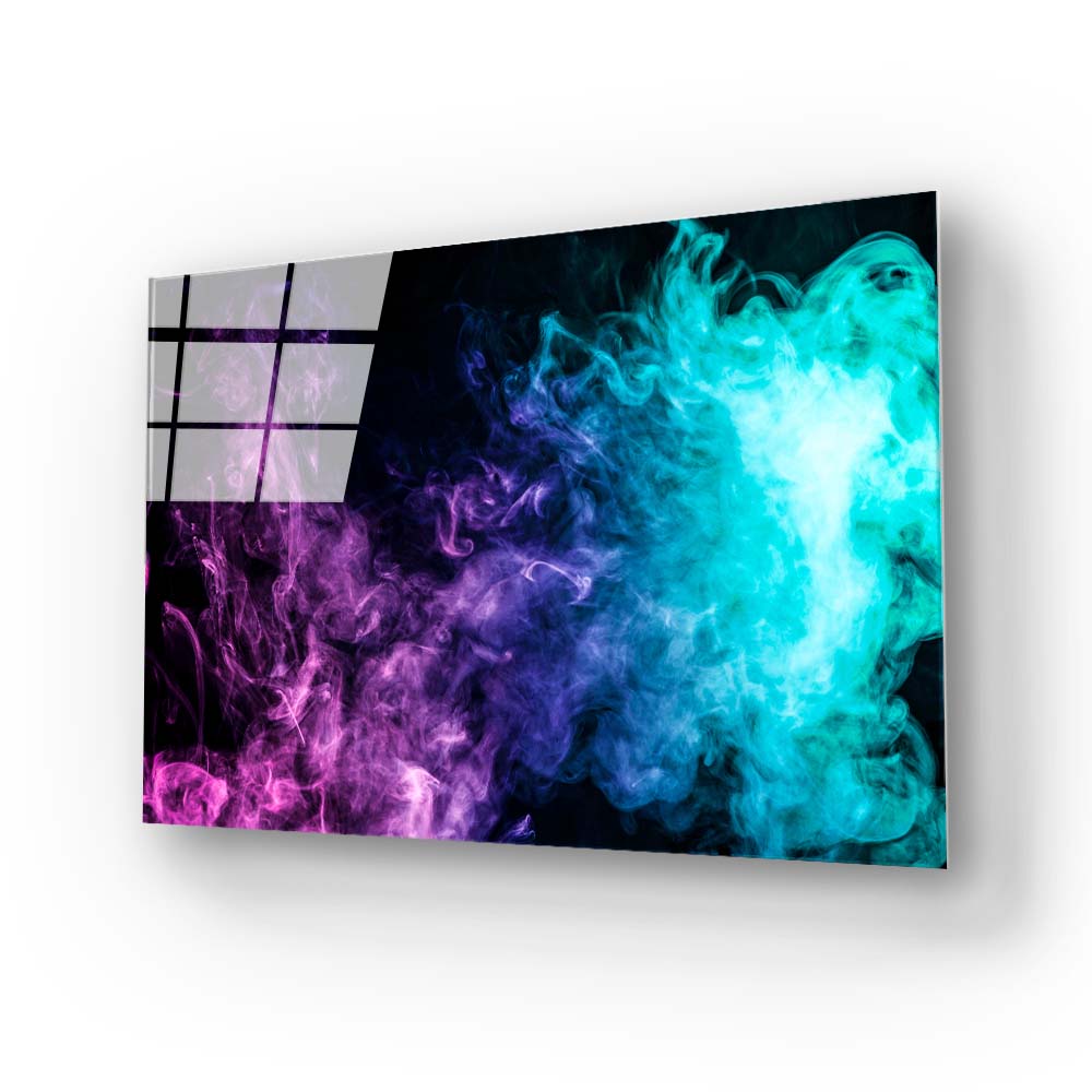 Purple and Blue Smoke Glass Wall Art