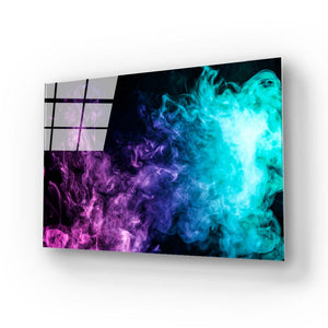 Purple and Blue Smoke Glass Wall Art