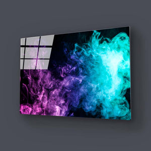 Purple and Blue Smoke Glass Wall Art