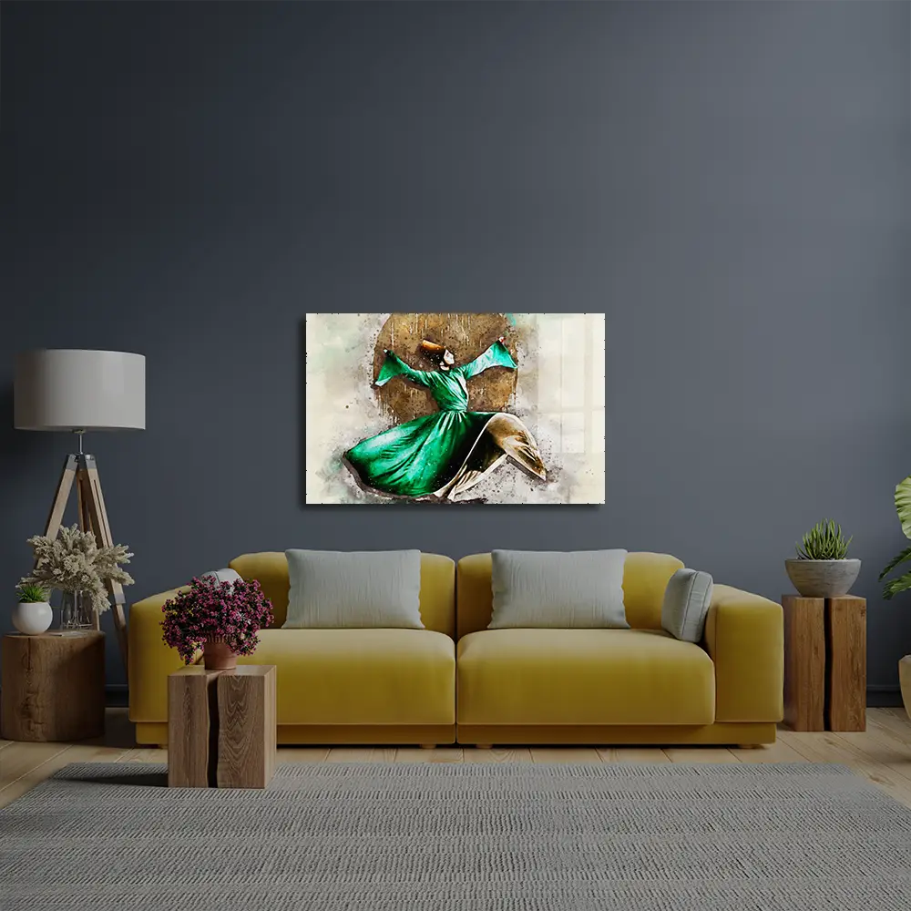 Ramadan Religious Dances Glass Wall Art