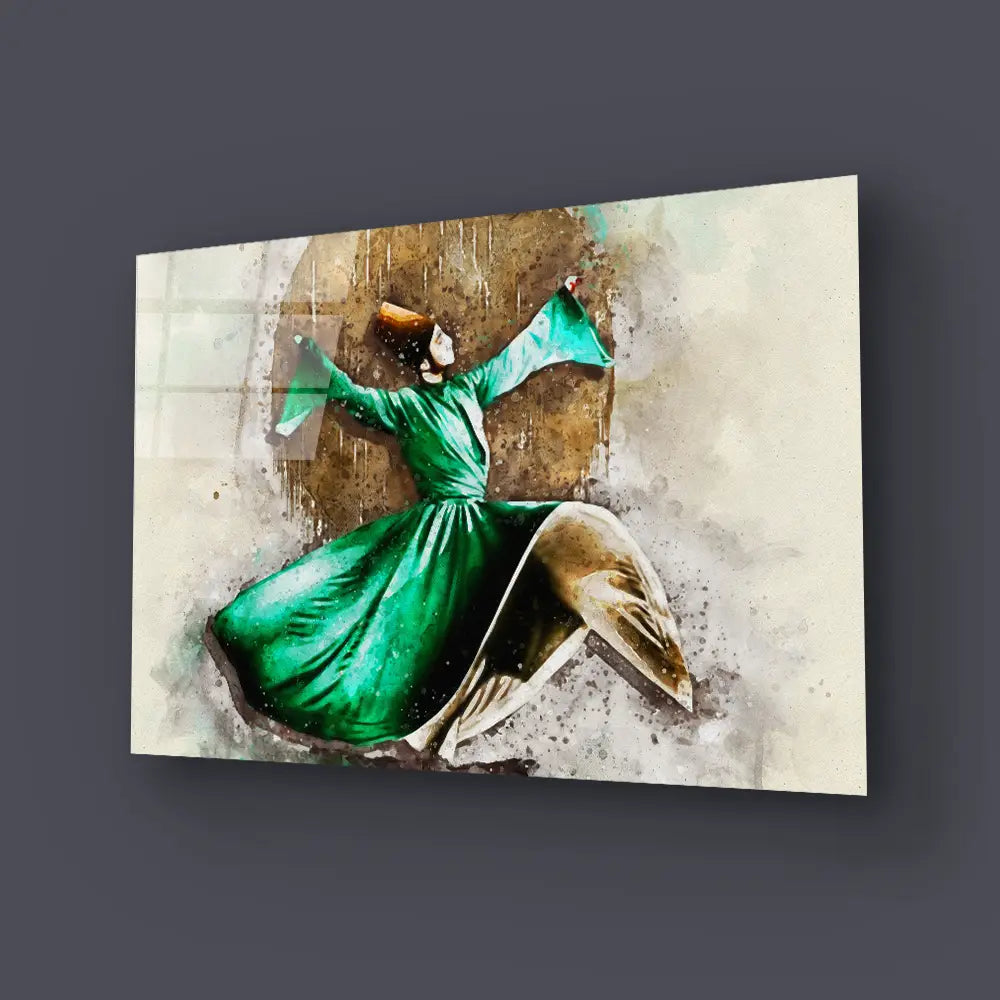 Ramadan Religious Dances Glass Wall Art