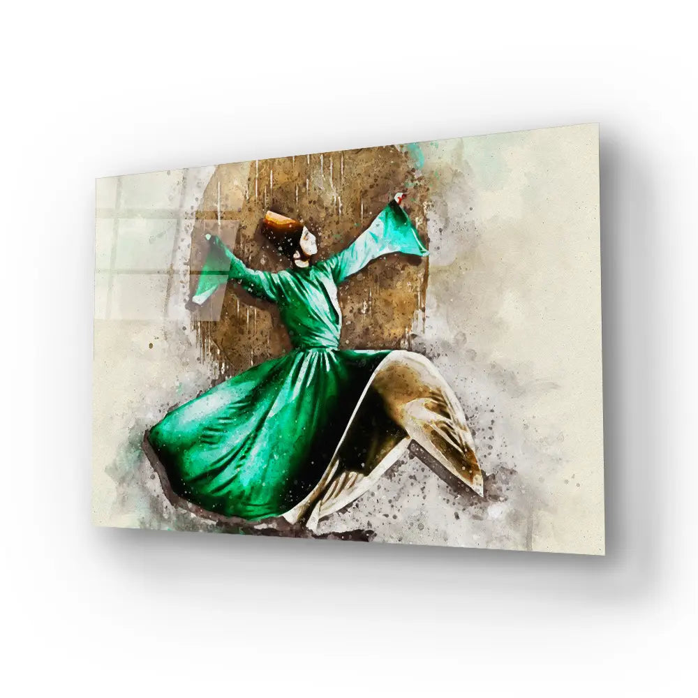 Ramadan Religious Dances Glass Wall Art