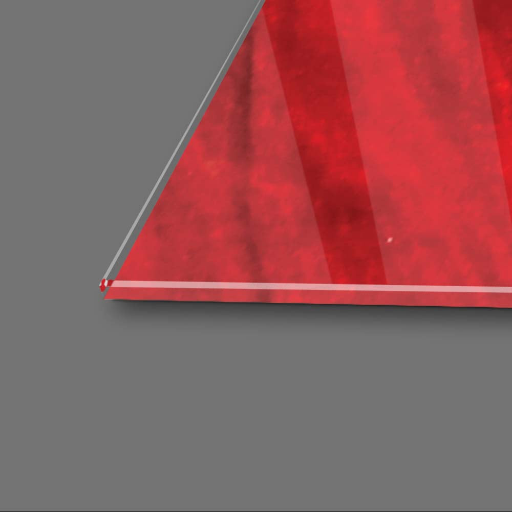 Red Paint Spiral Glass Wall Art