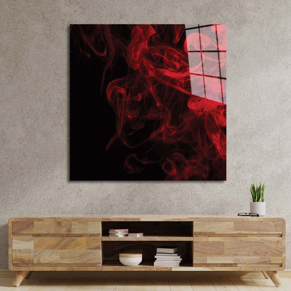 Red Smoke Glass Wall Art