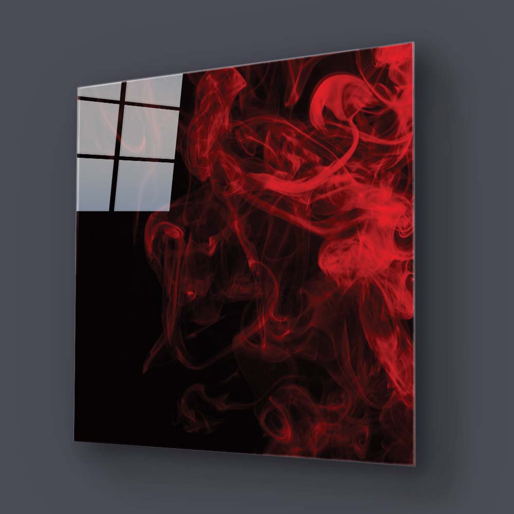 Red Smoke Glass Wall Art