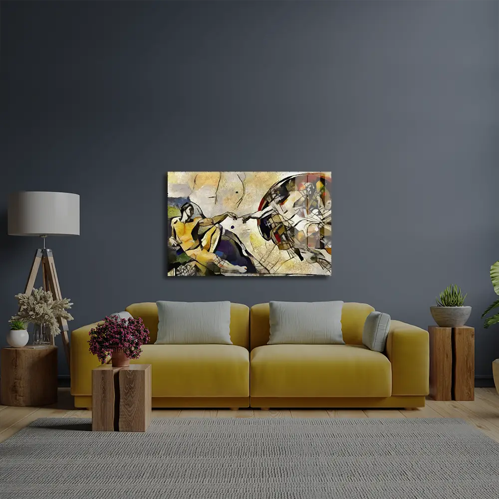 Reproduction Adam Fresco Michelangelo Style Picasso Glass Wall Art