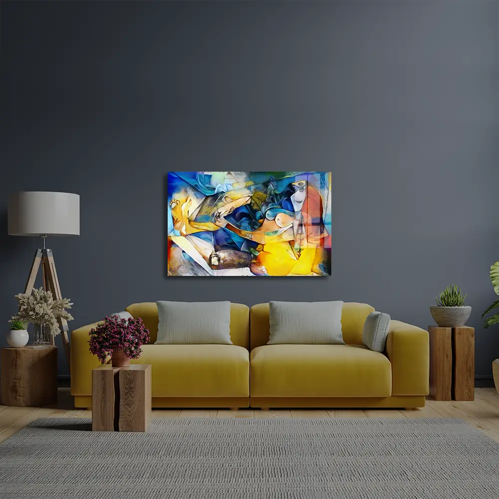 Reproductions Famous By Picasso Applied Abstract Kandinsky Glass Wall Art