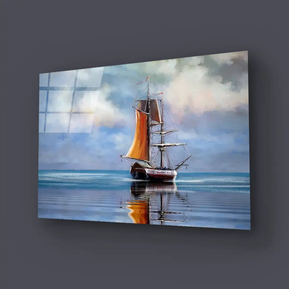 Ships Boats Fisherman Glass Wall Art