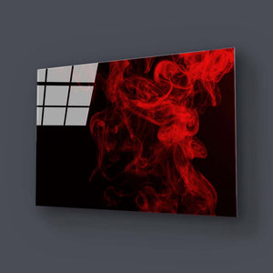 Smoke Effect Black and Red Glass Wall Art