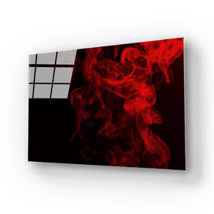 Smoke Effect Black and Red Glass Wall Art