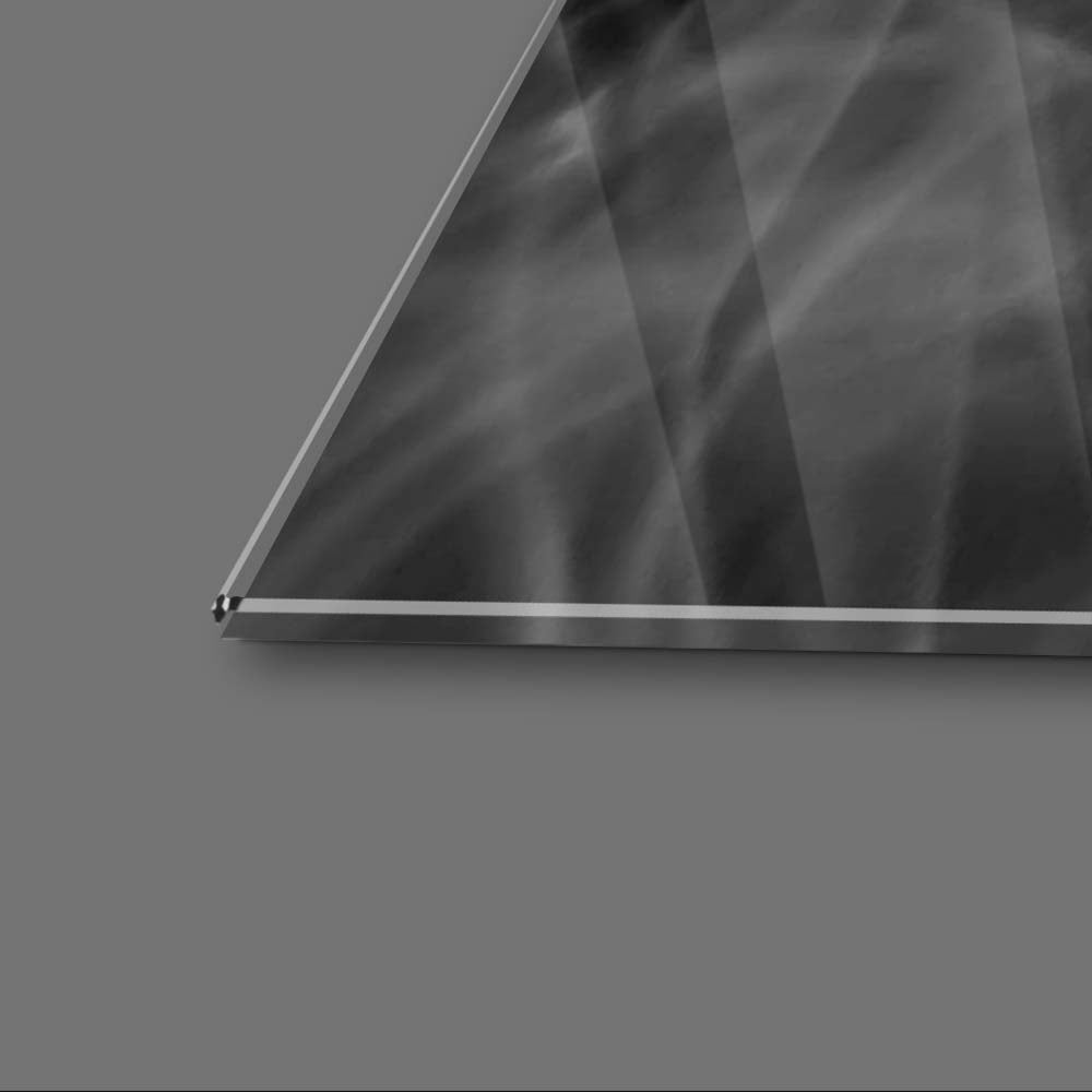 Smoke Effect Black and White Glass Wall Art