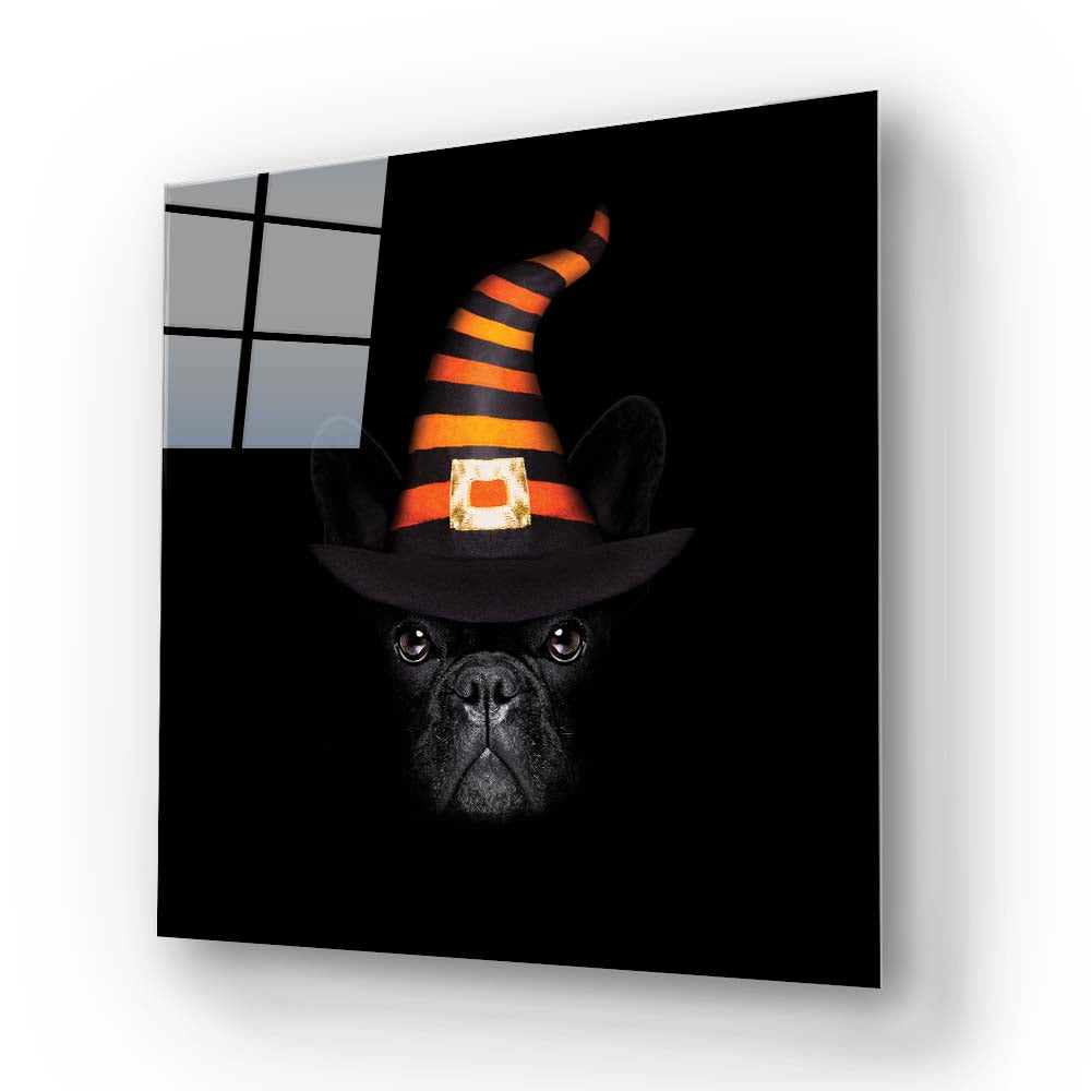 Spooky Pug Glass Wall Art