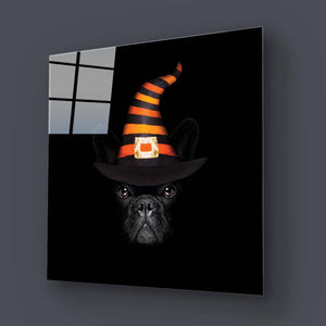 Spooky Pug Glass Wall Art