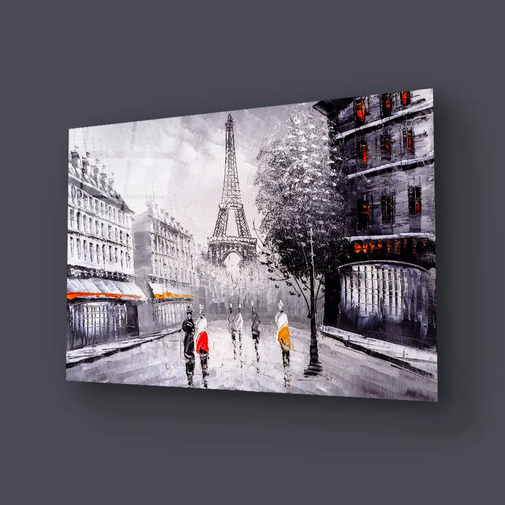 Street View Paris Glass Wall Art