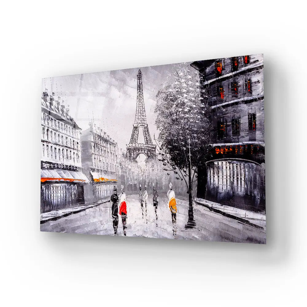 Street View Paris Glass Wall Art