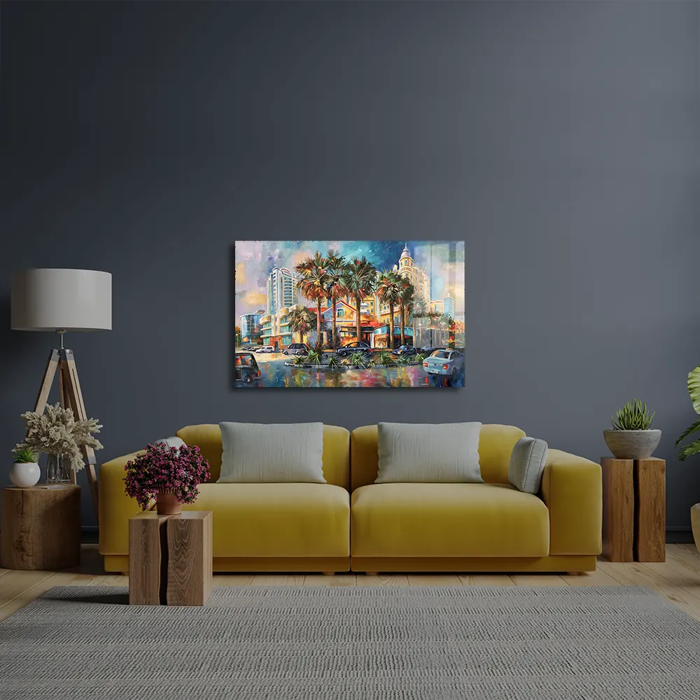 Street After Rain Beloved City Sochi Glass Wall Art