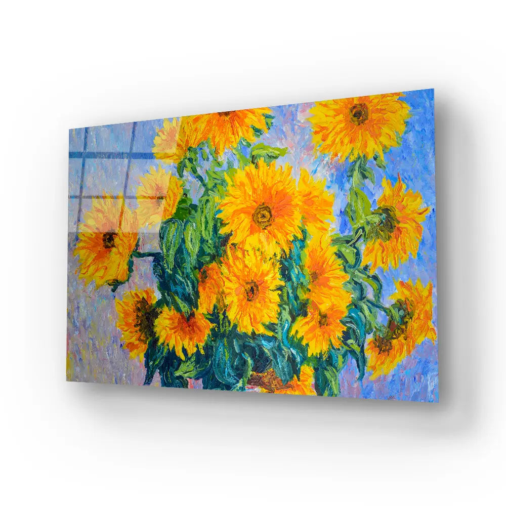 Sunflowers C MONET Glass Wall Art
