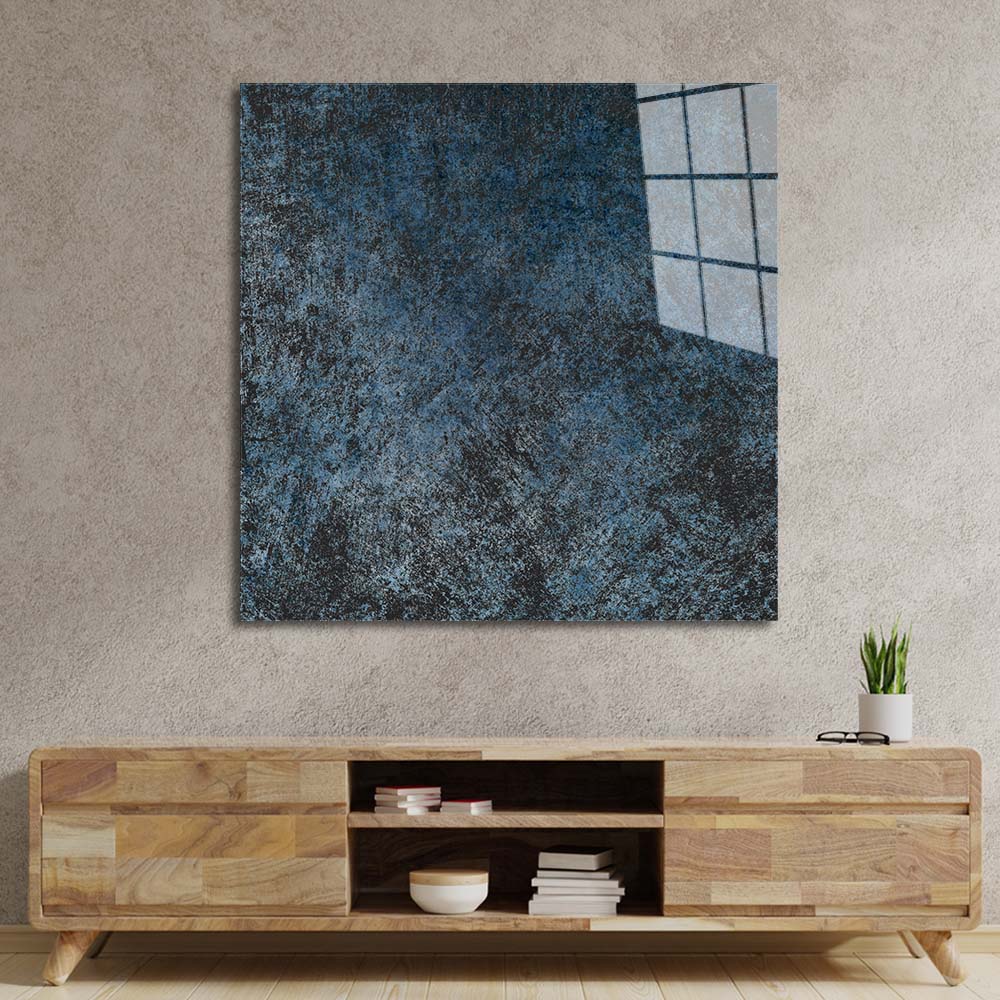 Textured Blue Glass Wall Art