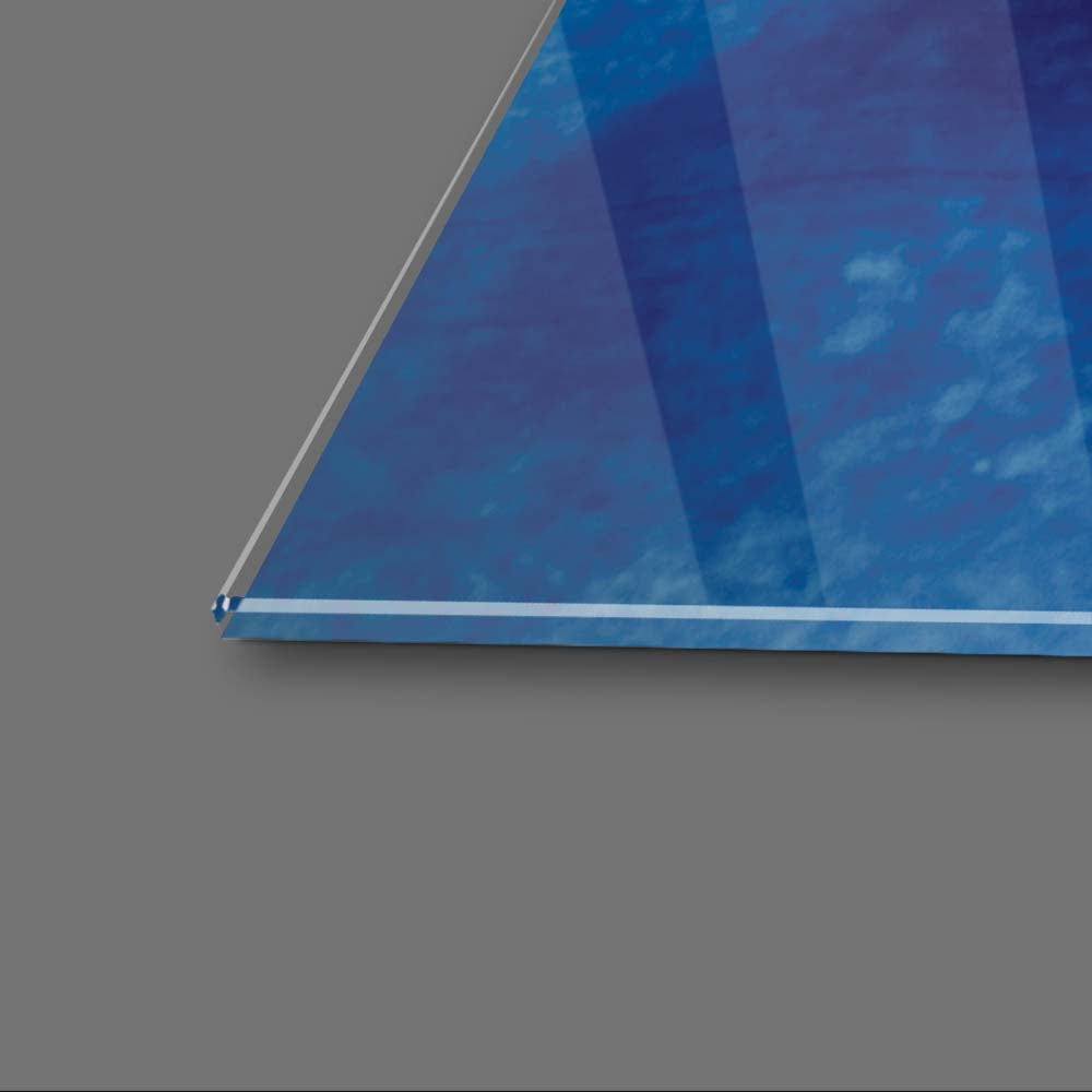 Textured Shades of Blue Glass Wall Art