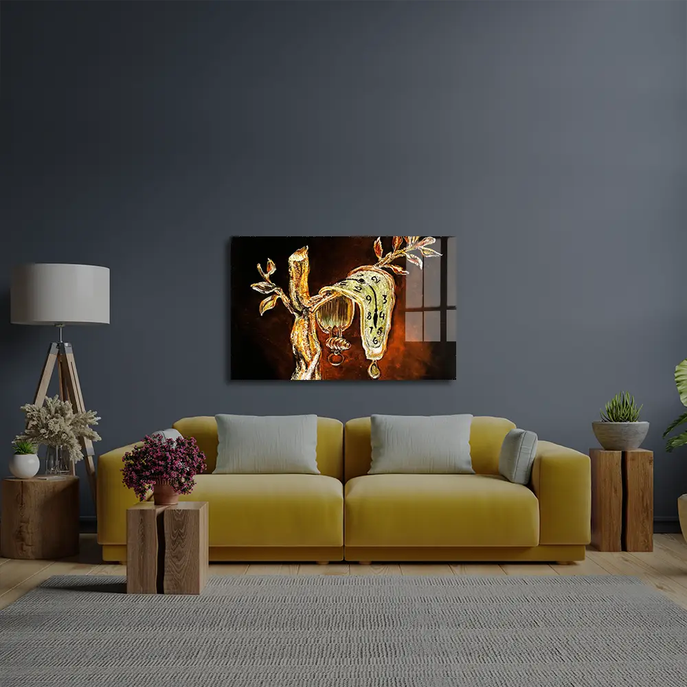 The Memory Constancy Brooch Gold Diamonds Enamel Watch Glass Wall Art