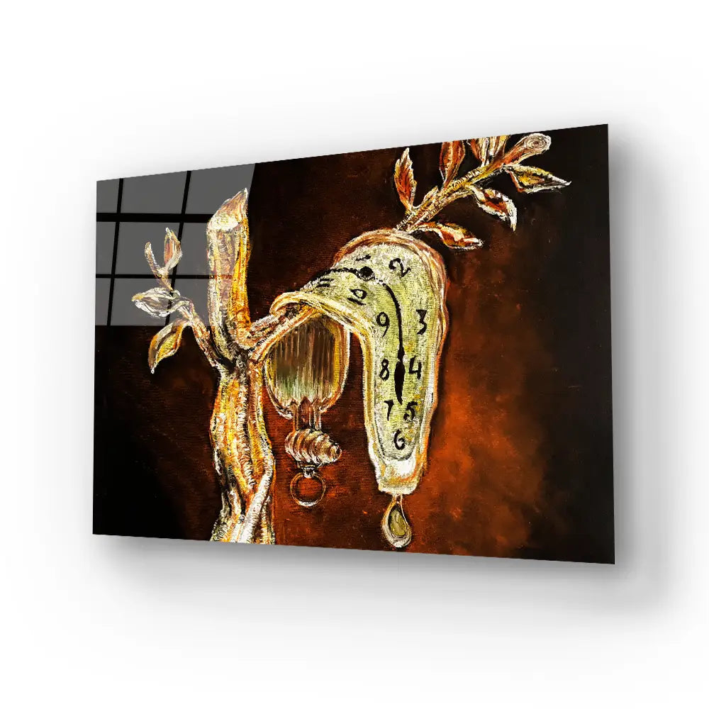 The Memory Constancy Brooch Gold Diamonds Enamel Watch Glass Wall Art