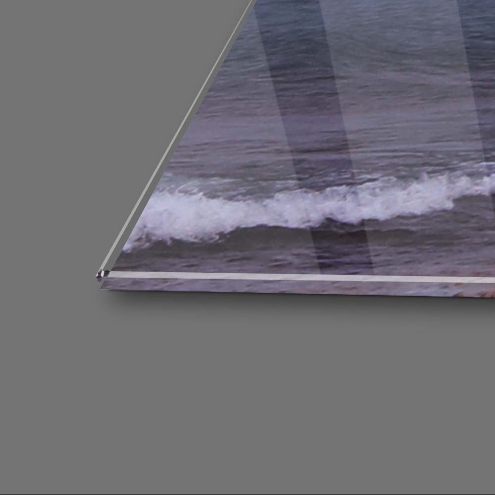 The Crisp Point Lighthouse During Sunset Glass Wall Art