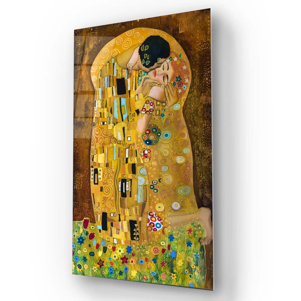 The Kiss, Gustav Klimt Glass Wall Art
