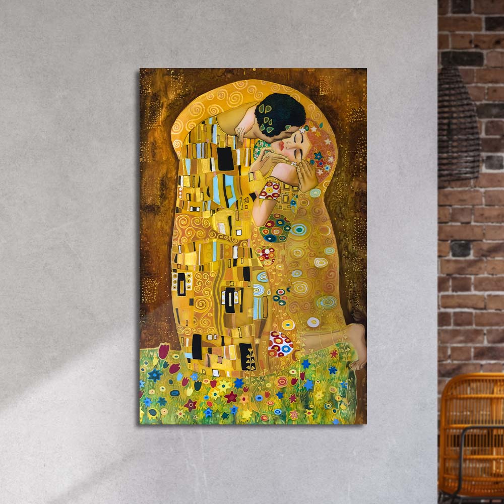 The Kiss, Gustav Klimt Glass Wall Art