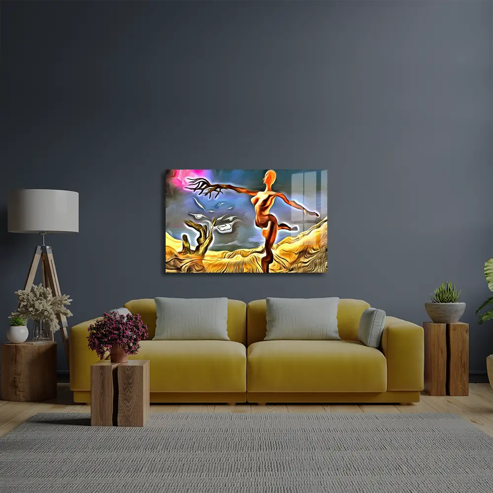 Tree Ballerina Field Glass Wall Art