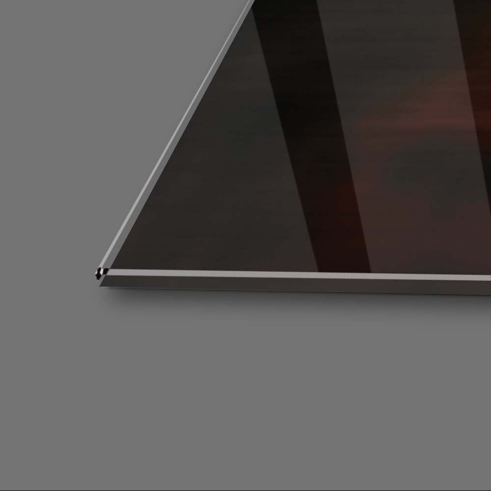 Orange Moon Glass Wall Art