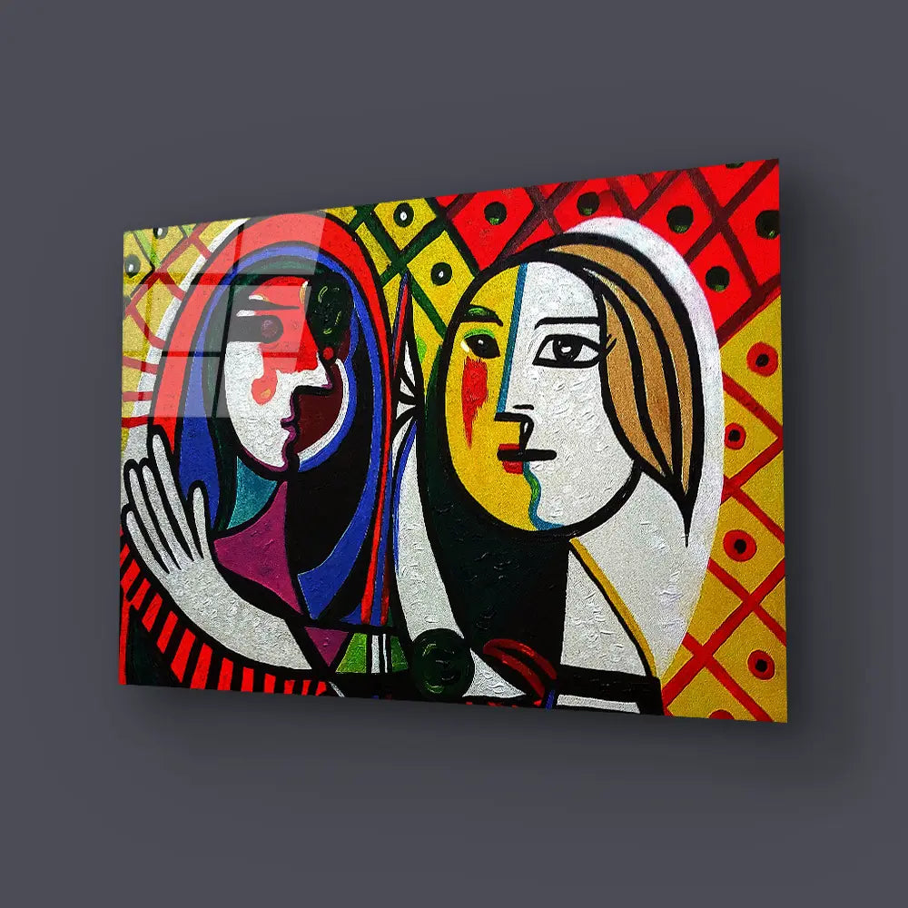 Triangle Curve Square Circle Male Female Glass Wall Art